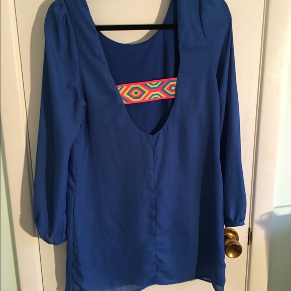 Boutique Mini Dress Neon Back Detail