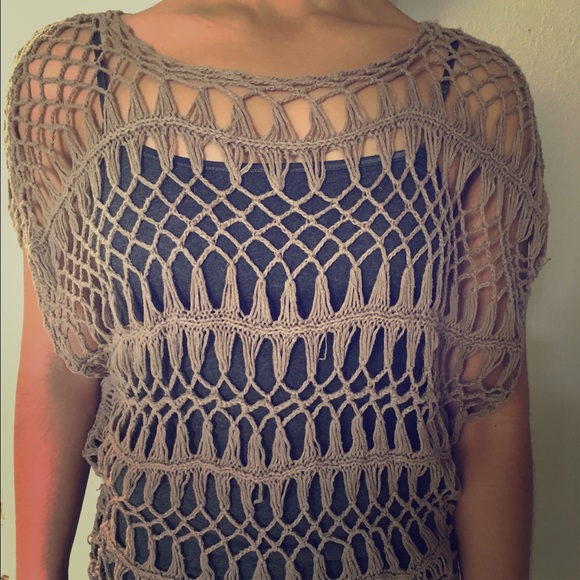 Brown woven cover up.