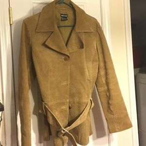 Wet Seal leather (suede) belted coat.
