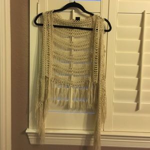 Strung hippie sleeveless poncho