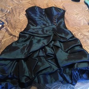 Midnight blue satin pin up dress