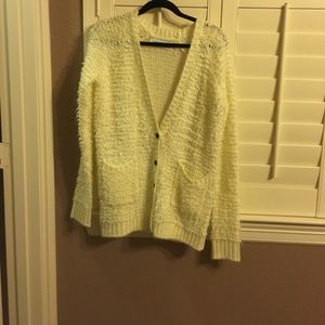 Fuzzy cream cardigan