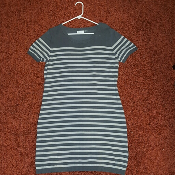 Calvin Klein Striped Sweater Dress