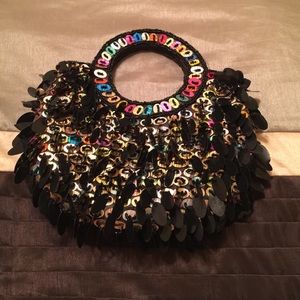 Black sequined purse