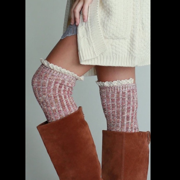 🆕 Boho Over the Knee Socks with Lace Trim! - Picture 4 of 4