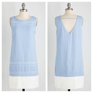 Modcloth sky blue shift dress medium