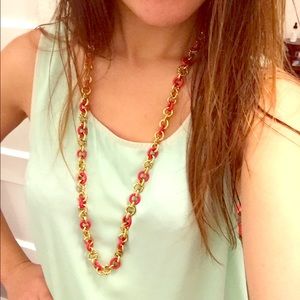 Long juicy couture pink & gold necklace