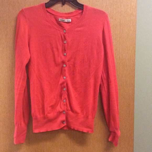 Old navy bright orange cardigan - Picture 3 of 3