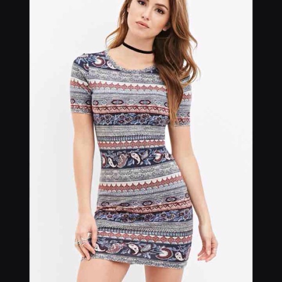 Ornate floral bodycon dress