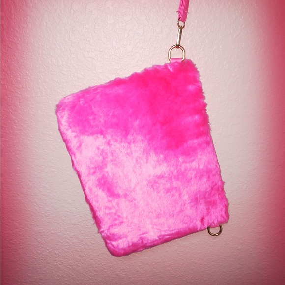 Pink Fuzzy Clutch - Picture 1 of 2