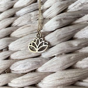 Sale Jewelry Silver Lotus Flower Charm Necklace