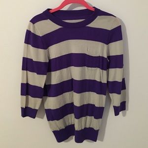 JCrew purple and grey sweater