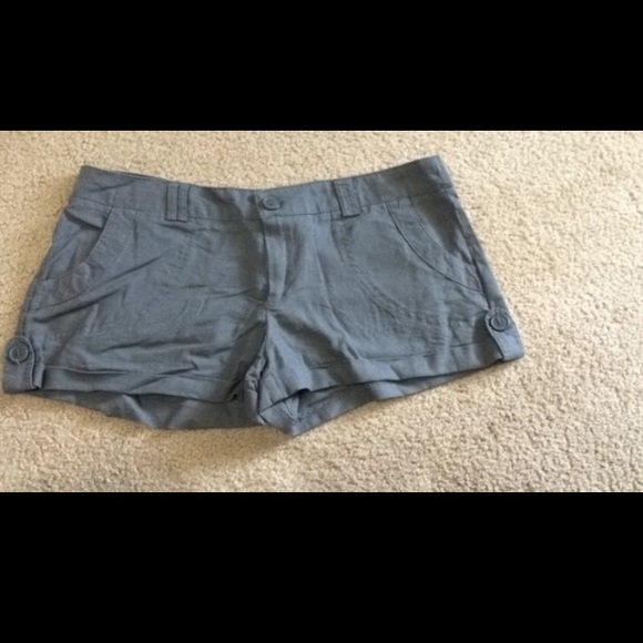 Gray Linen Shorts