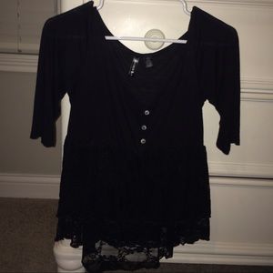black lace top from tillys