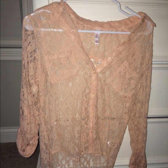 sheer peach top from target