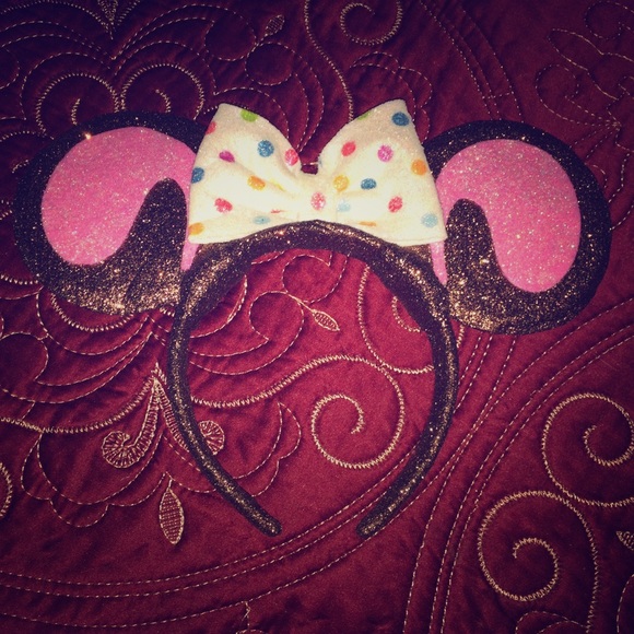 Chocolate Bunny Glitter Mickey Mouse Ears - Picture 1 of 3