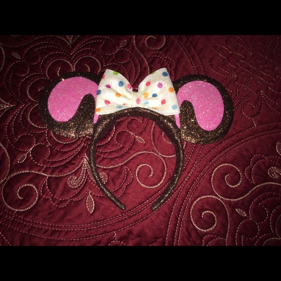 Chocolate Bunny Glitter Mickey Mouse Ears - Picture 3 of 3
