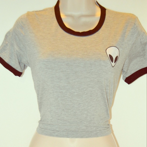 👽 Unbranded Alien Crop Top 👽 Size Medium 🌌🌙⭐️