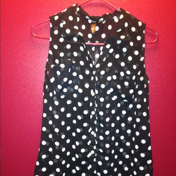 Black and White Polka Dot Shirt