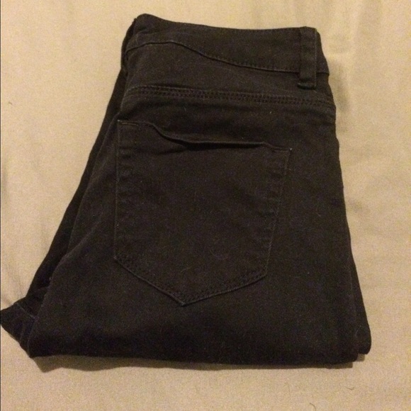 Black High Waisted Destroyed Jeans