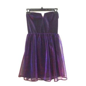 Sparkly Purple Strapless Party Dress