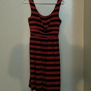 Red and Navy blue Stripped Dress