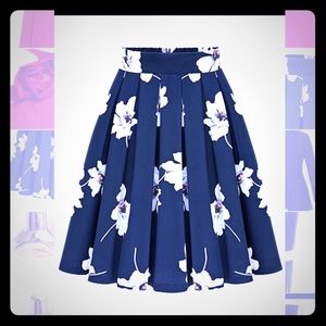 Navy Floral Skirt and a red dress bundle