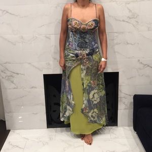 2 piece bustier and skirt.