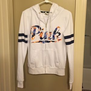 Vs pink tropical zip hoodie