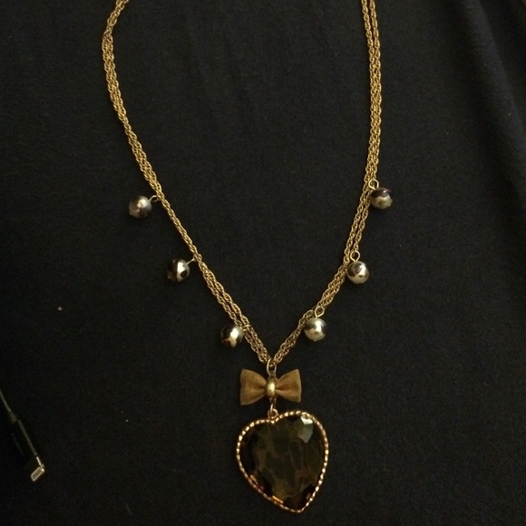 Betsey Johnson leopard heart necklace - Picture 1 of 2