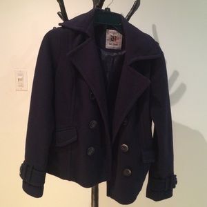 Navy blue peacoat