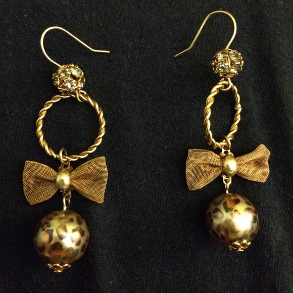Betsey Johnson leopard earrings