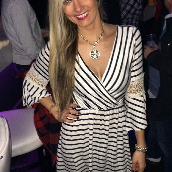 Nautical lace v-neck dress / top! One of a kind - Picture 1 of 3