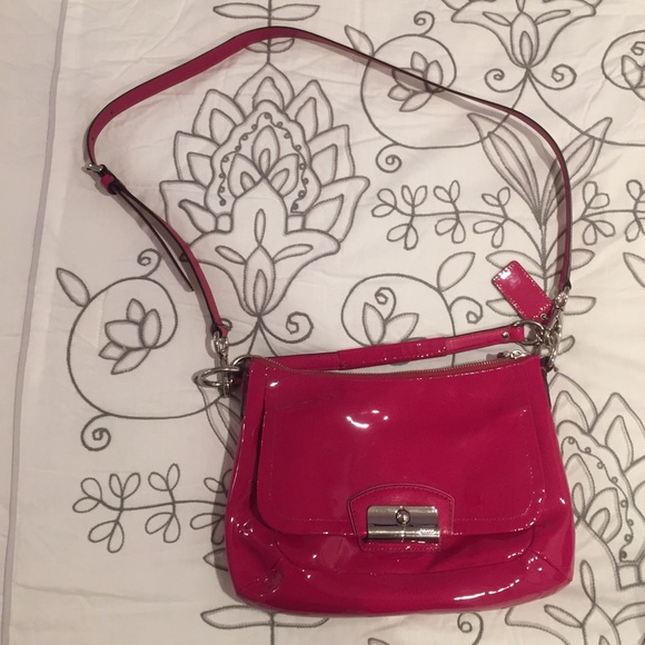 Pink patent Coach cross body