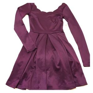 Dress- scallop neck with pleated skirt