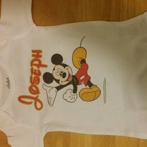 Mickey mouse onesie with child name