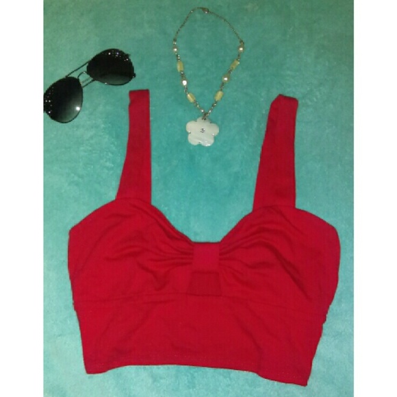 Red crop top