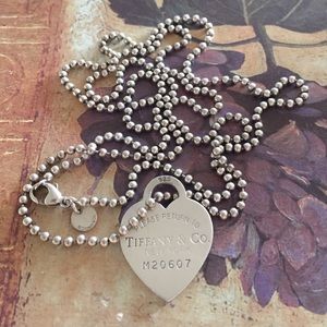 Authentic Tiffany & Co. Silver Heart Tag Pendant