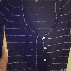 Sparkly Bebe cardigan top. Great for nye!