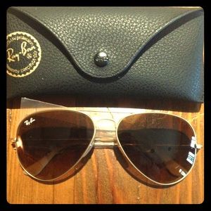 NWT: Ray Ban Aviator Sunglasses - Autumn brown