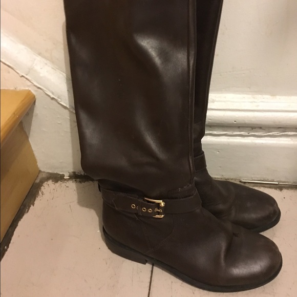 Brown riding boots