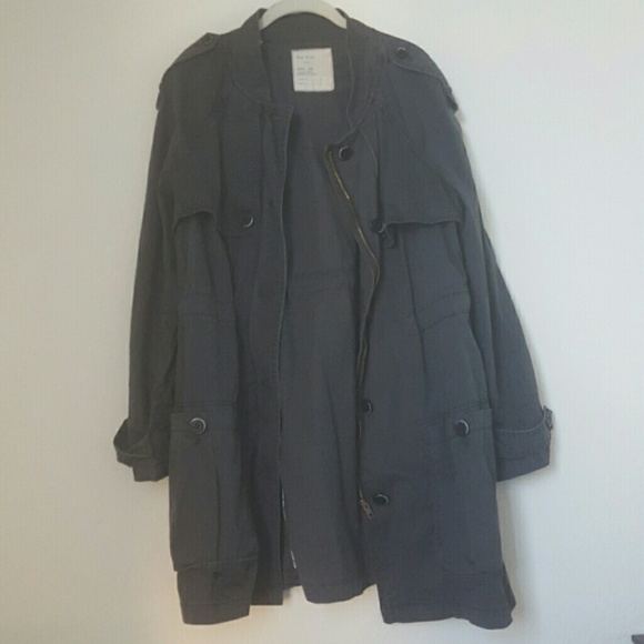 Free People charcoal grey utility jacket