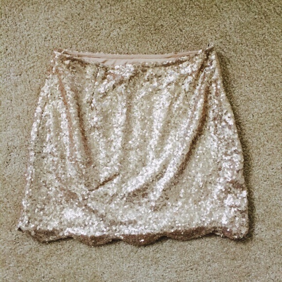 Gold Sequin Mini Skirt