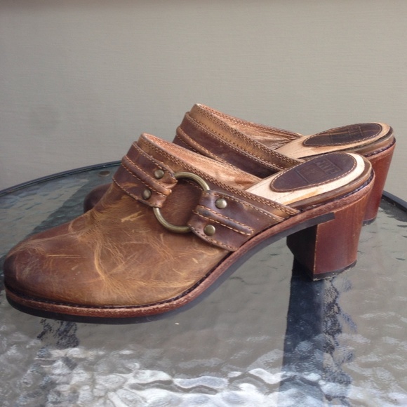frye clogs and mules