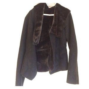Black suede outside soft faux fur inside