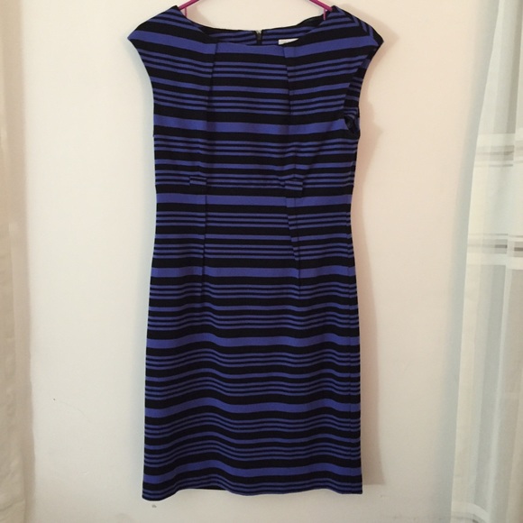 calvin klein blue striped dress Calvin Klein Jeans Striped tie-waist Midi Shirt Dress | Blue
