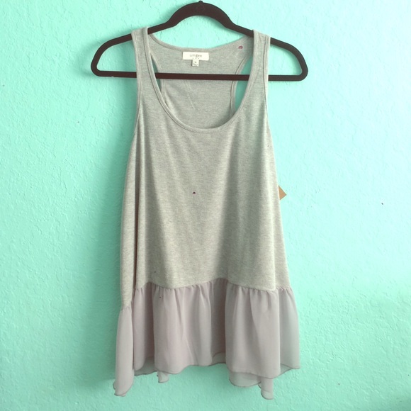 Gray Tank Top w/ Chiffon Lining
