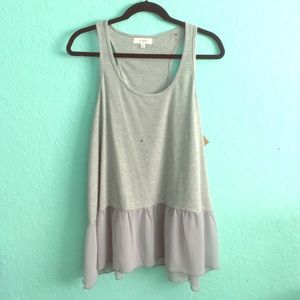 Gray Tank Top w/ Chiffon Lining