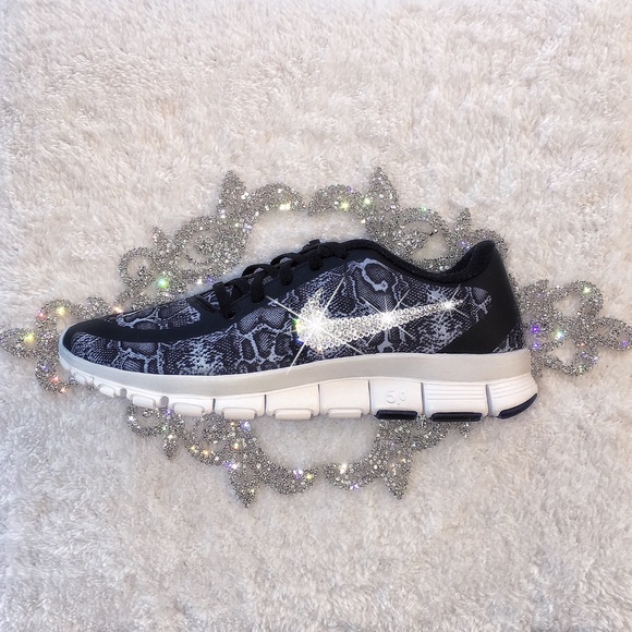 Swarovski Nike Free 5.0 Black Snakeskin Print - Picture 2 of 4
