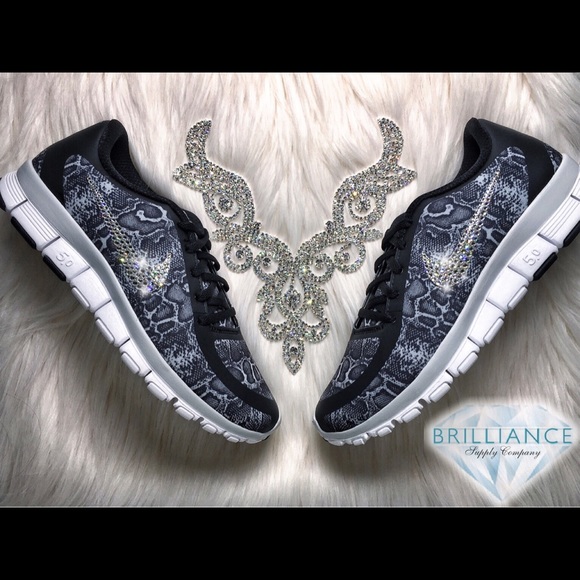 Swarovski Nike Free 5.0 Black Snakeskin Print - Picture 1 of 4